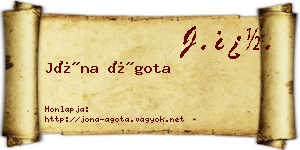 Jóna Ágota névjegykártya